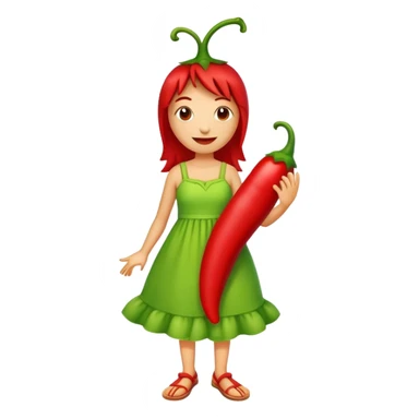 Chili pepper in a sundress sticker