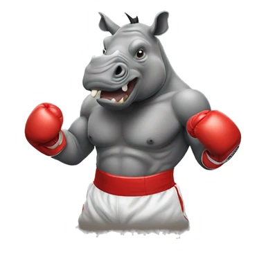 Boxing rhinoceros  sticker