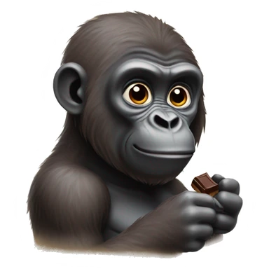 Gorillas eating chocolate sticker