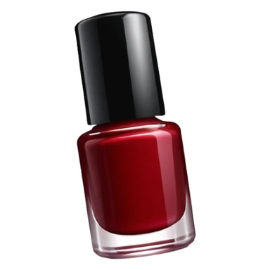 Bottle of dark red nail polish sticker
