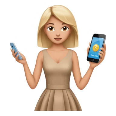 Glam girl tapping a big “buy” button on phone with subtle motion lines — impulsive first-minute shopper sticker