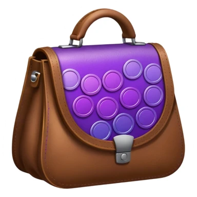 Purple Gradient coins  inside a brown leather bag sticker