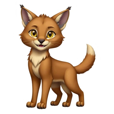 Epic Cute Dark Warm Caracal-Bobcat-Sergal-Vernid full body sticker