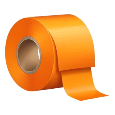 A roll of orange adhesive tape sticker
