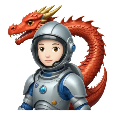 closed helmet astronaut riding dragon sticker
