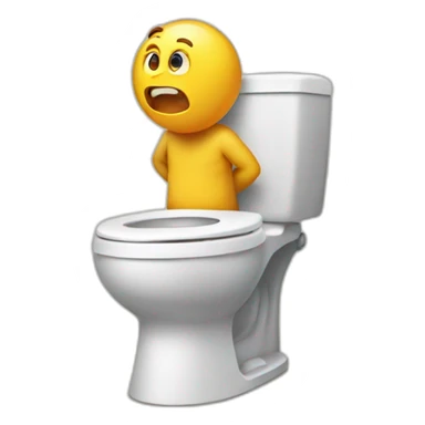 man leaning over screaming at a toilet sticker