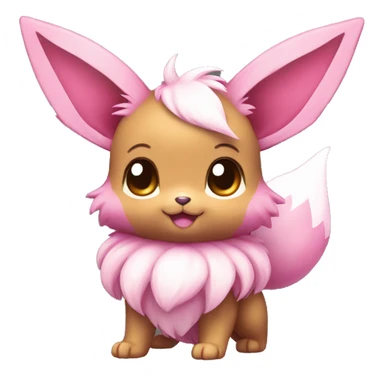 Kawaii Shiny Pink Eevee Full Body sticker