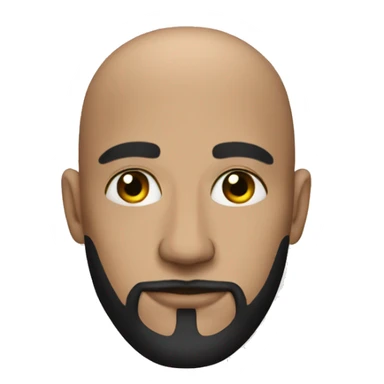 Bald man with black beard and face tattoo  sticker
