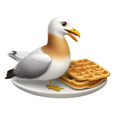 seagull with potato waffles sticker