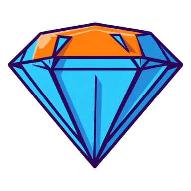 blue broken diamond sticker