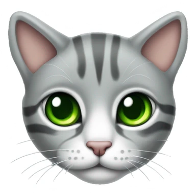 Gatto grigio chiaro con strisce grigie scure con occhi verdi  sticker