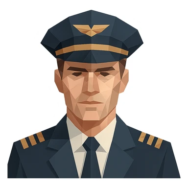 polygonal low-poly style pilot sticker