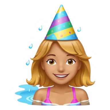Pool party girl face sticker