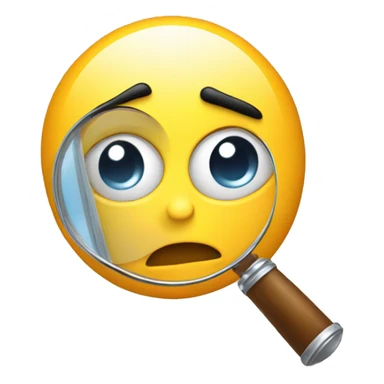 an emoji with a magnifying glass looking for something and thinking sticker