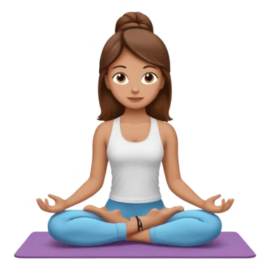 A white girl with brown hair who works remotely and enjoys yoga sticker