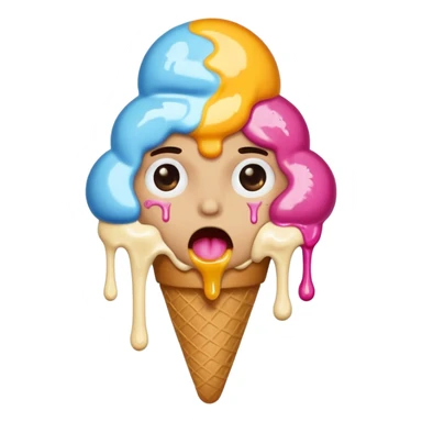 A person getting a ice cream but the ice cream is corrupted  sticker
