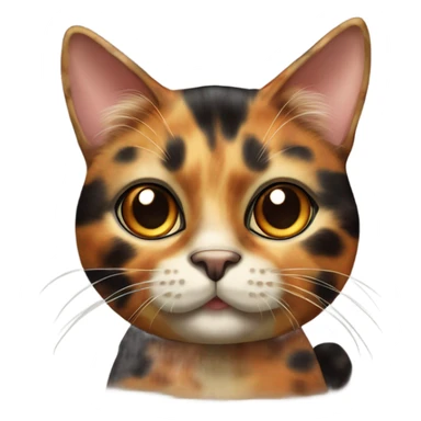 Tortoise shell cat with one missing ear sticker