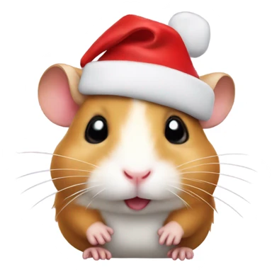Hamster with a christmas hat sticker
