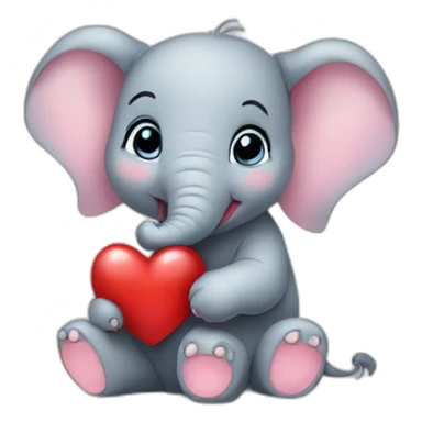 cute baby elephant with holding heart ❤️  sticker