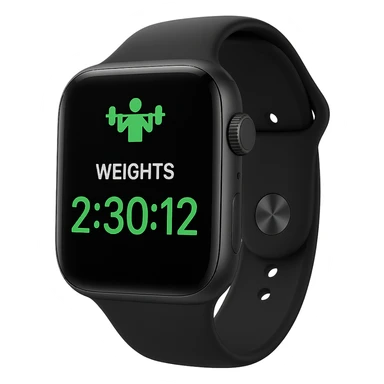 smartwatch con modalità attiva di pesi che segna 2 ore e mezza di palestra, REALISTICA 4K sticker