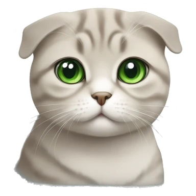 scottish fold cat with green eyes sticker