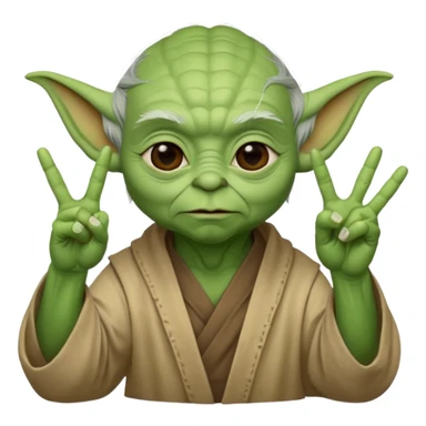 yoda qui fait le signe petit des doigts sticker