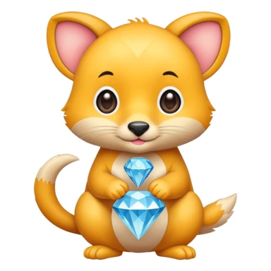 cute animal holding a diamond, different animal or pose 3 sticker