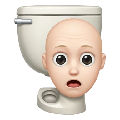 a toilet with a head popping out of it  sticker