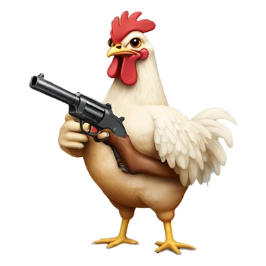 chicken holding a gun sticker