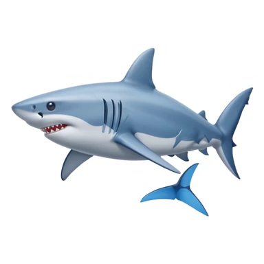 Give me a shark and put blue Nike shoes on the fins of the shark sticker