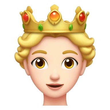 head of princess peach has crown on head sticker