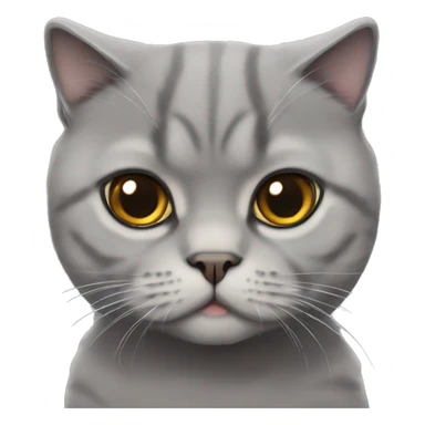 grey scottish fold cat  sticker