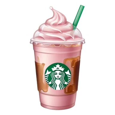 light pink starbucks ice coffee with ice cubes sticker