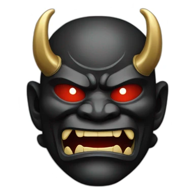 black japanese oni mask sticker