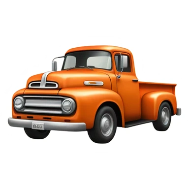 Vintage orange truck  sticker