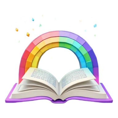 fantasy magic RAINBOW book low poly sticker