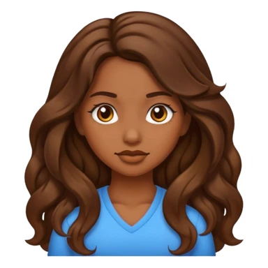 Baddie girl with brown long wavy hair sticker