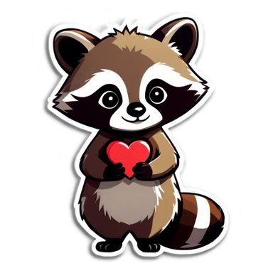 Raccoon in love sticker