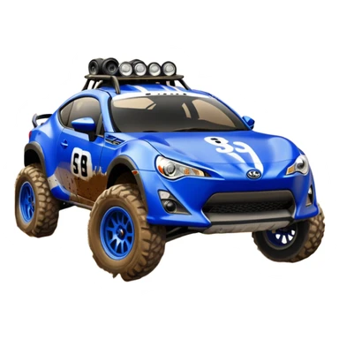 Dirty animal 2013 scion fr-s ultramarine off road 4wd monster Baja dessert stadium racer number 86 with long travel suspension  sticker
