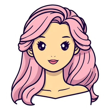 Disney princess face with long hair sticker