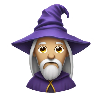 sad wizard with a big frown sticker