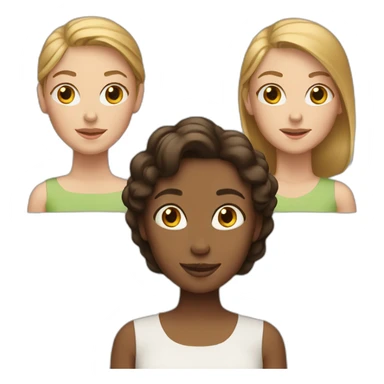 white woman with two brown daughters sticker
