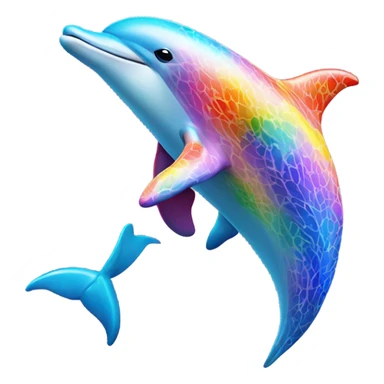 Rainbow dolphin sticker