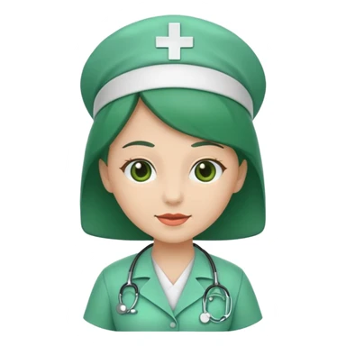 green dressed nurse sticker