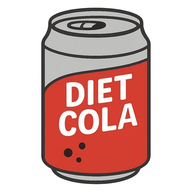 flat toon diet cola sticker
