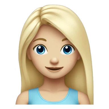 Cute blue eyed girl, long blond hair, doing yoga sticker