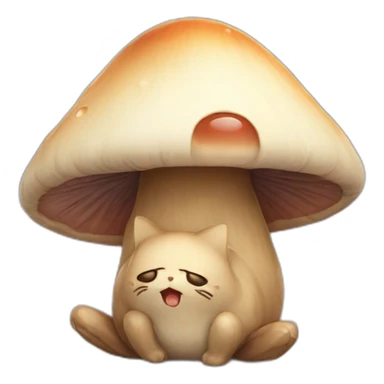 crying mushroom-cat sticker