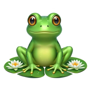 Glitter Green Frog cute sticker