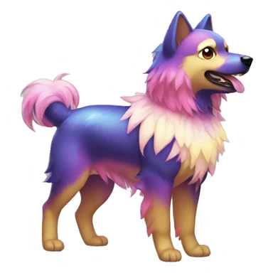 Colorful Gardient Shiny Electric Dog Pokémon sticker