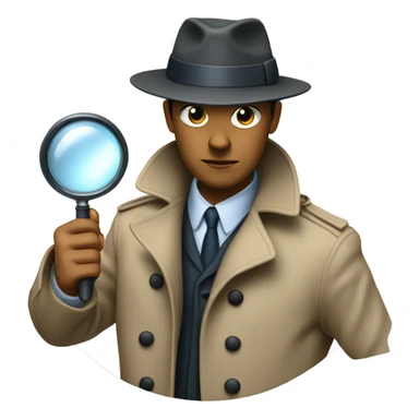 Detective with a magnifying glass sticker